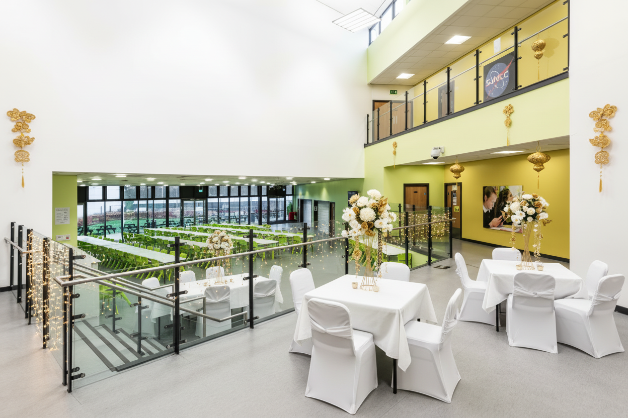Knighton venue dressed for Asian wedding reception